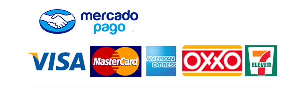 Mercado Pago. Visa, Mastercard, American Express, OXXO y 7-Eleven